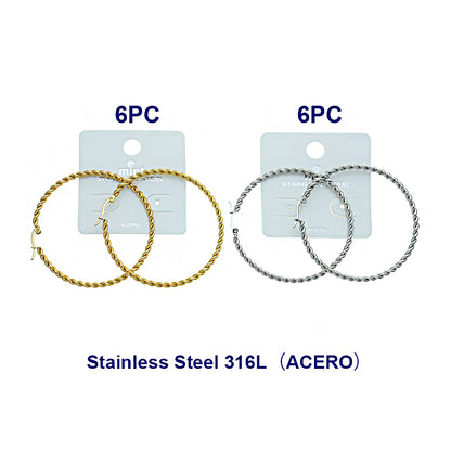 5.5CM Stainless Steel Twist Hoops