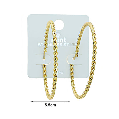 5.5CM Stainless Steel Twist Hoops