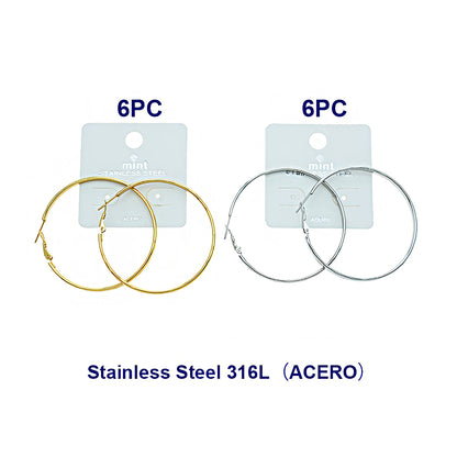 5.3CM Stainless Steel Etched Hoops