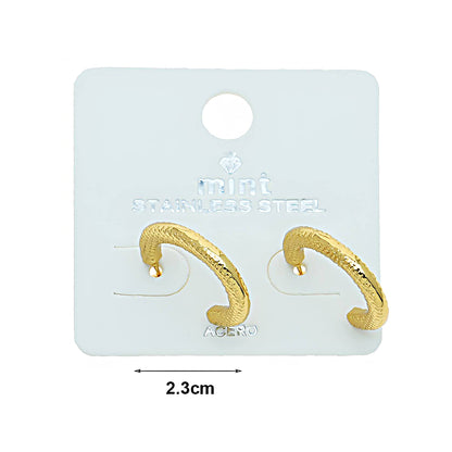 2.3CM Stainless Steel Textured Open Hoops