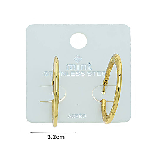 3.2CM Stainless Steel Clover Print Hoops