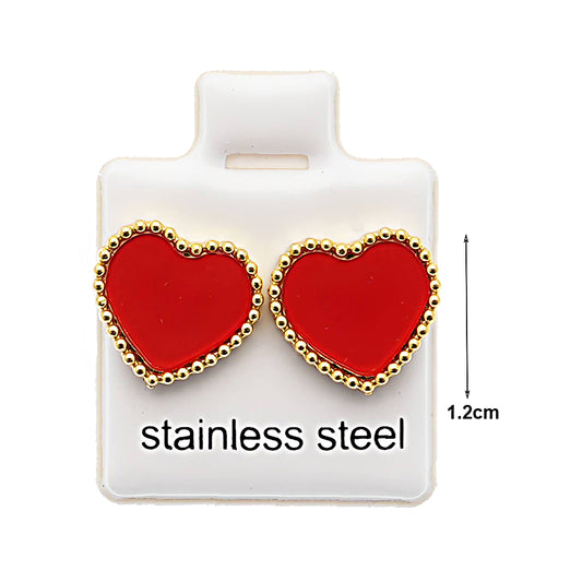 Stainless Steel Heart Stud Earrings (36 Pairs)