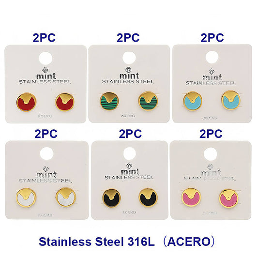 Stainless Steel Circle Stud Earrings
