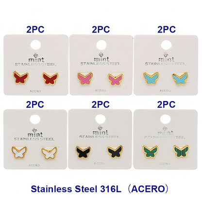 Stainless Steel Butterfly Stud Earrings