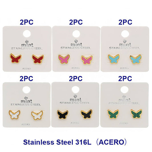 Stainless Steel Butterfly Stud Earrings