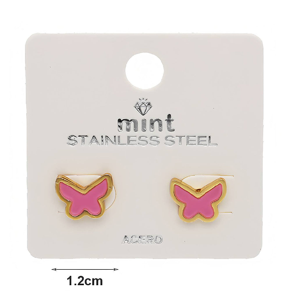 Stainless Steel Butterfly Stud Earrings
