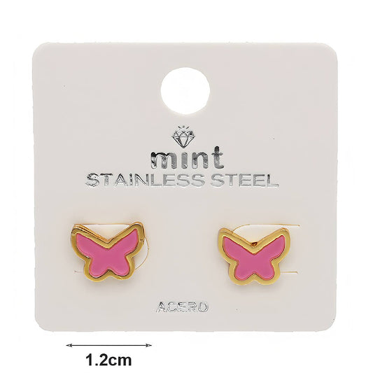 Stainless Steel Butterfly Stud Earrings