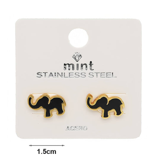 Stainless Steel Elephant Stud Earrings