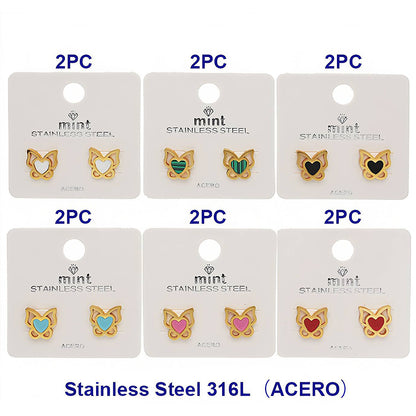Stainless Steel Butterfly Stud Earrings