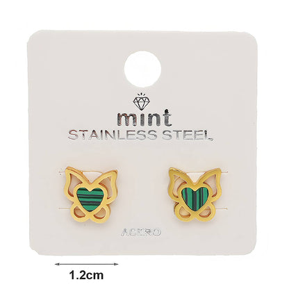 Stainless Steel Butterfly Stud Earrings