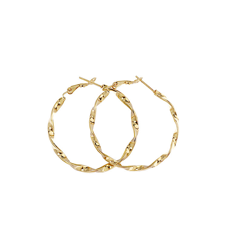 TE1348 - 30MM Stainless Steel Twist Hoops