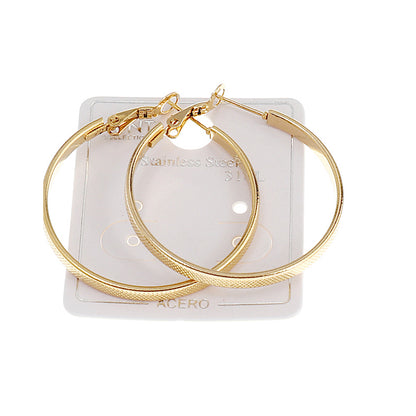 TE1353 - 40MM Stainless Steel Etched Hoops
