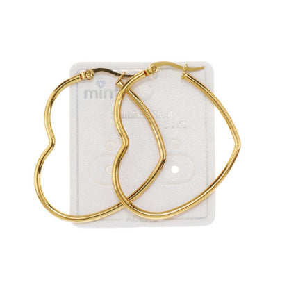 TE1918- 40MM Stainless Steel Heart Hoops