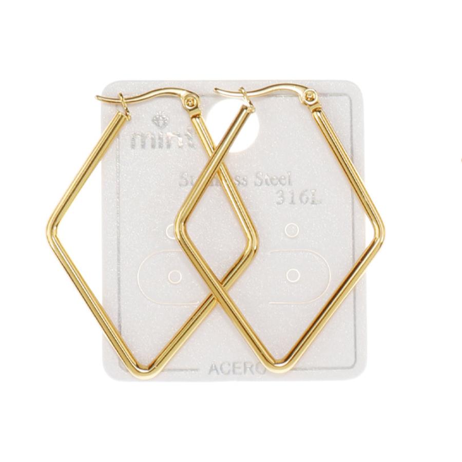 TE1922 - 40MM Stainless Steel Rhombus Hoops