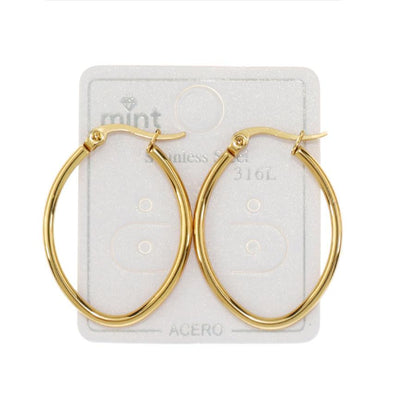 TE1926 - 30MM Stainless Steel Oval Hoops