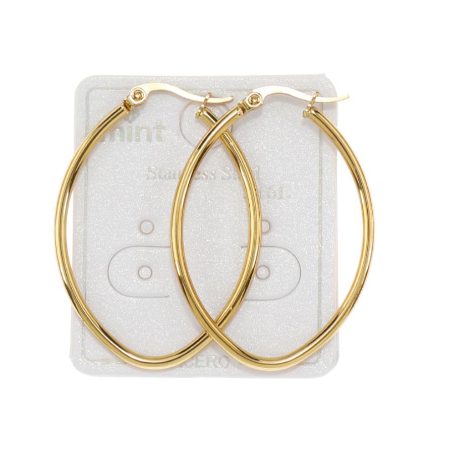 TE1926 - 40MM Stainless Steel Oval Hoops