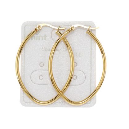 TE1926 - 40MM Stainless Steel Oval Hoops