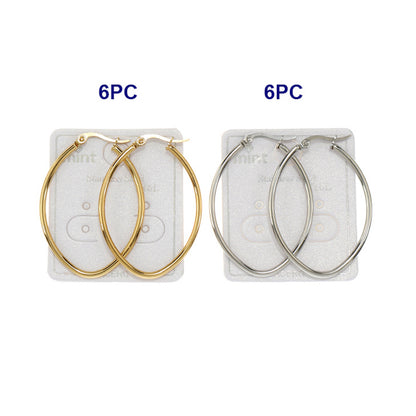 TE1926 - 40MM Stainless Steel Oval Hoops