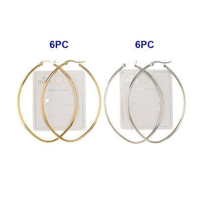 TE1926 - 60MM Stainless Steel Oval Hoops