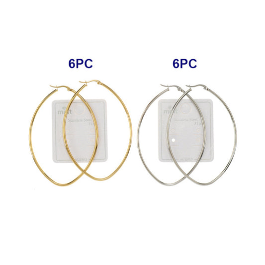 TE1926 - 70MM Stainless Steel Oval Hoops