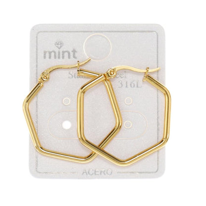 TE1927 - 30MM Stainless Steel Hexagon Hoops