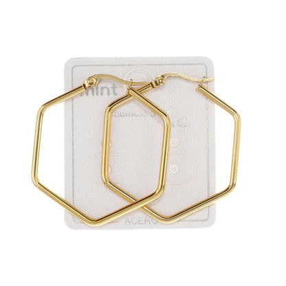 TE1927 - 40MM Stainless Steel Hexagon Hoops