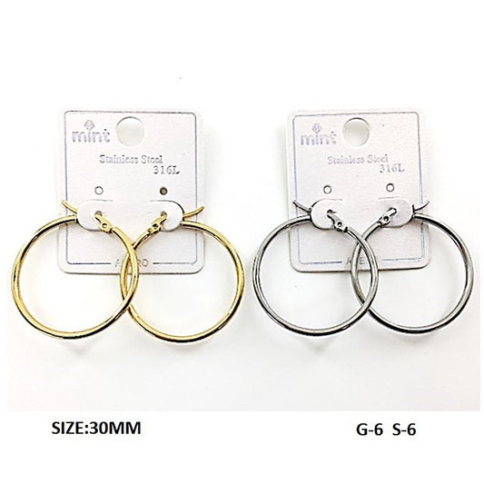 TE5000 - 30MM Stainless Steel Hoops