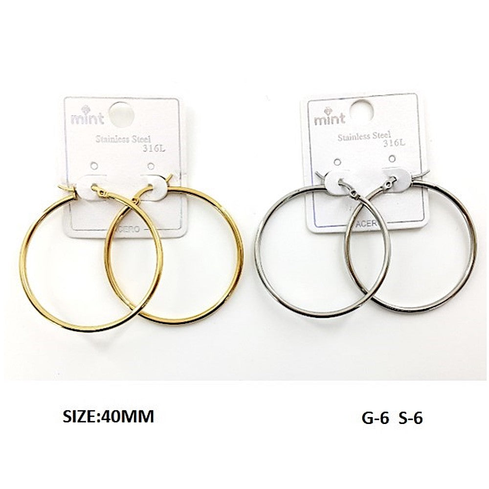 TE5000 - 40MM Stainless Steel Hoops