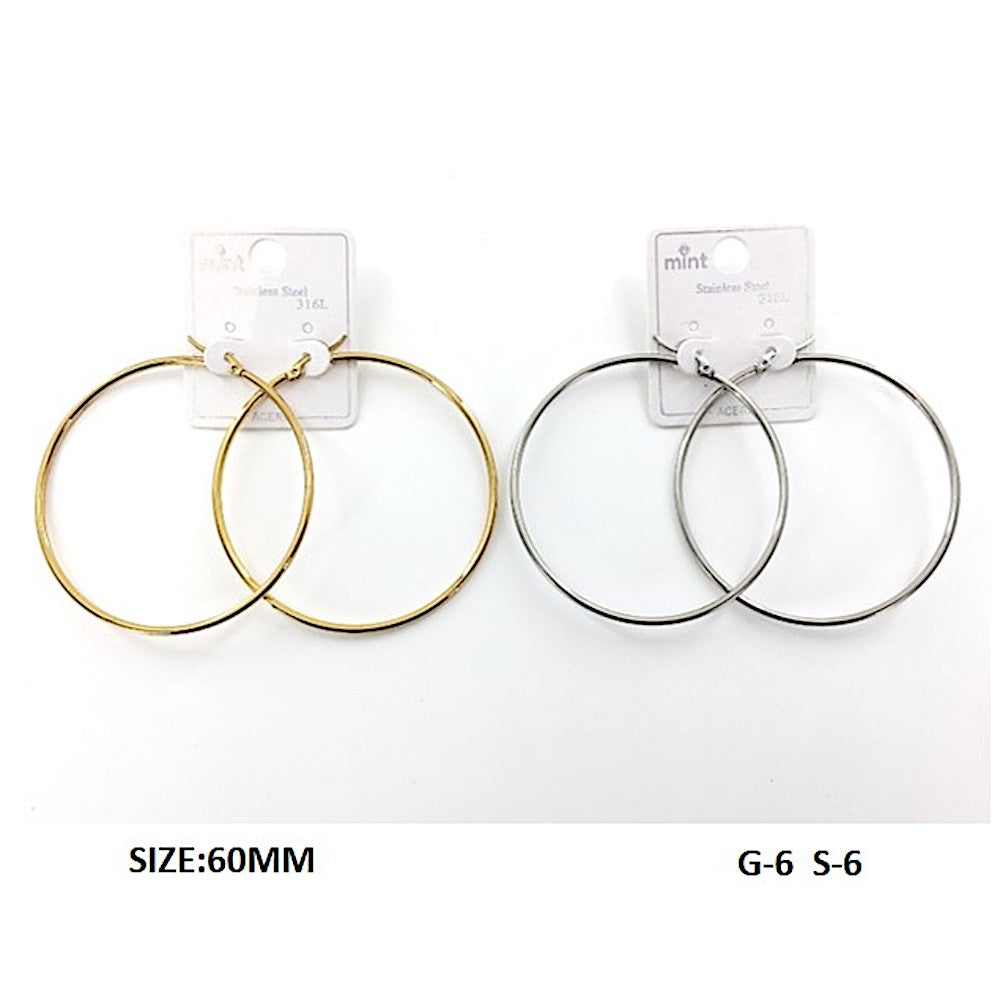 TE5000 - 60MM Stainless Steel Hoops