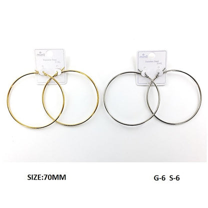 TE5000 - 70MM Stainless Steel Hoops