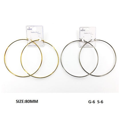 TE5000 - 80MM Stainless Steel Hoops