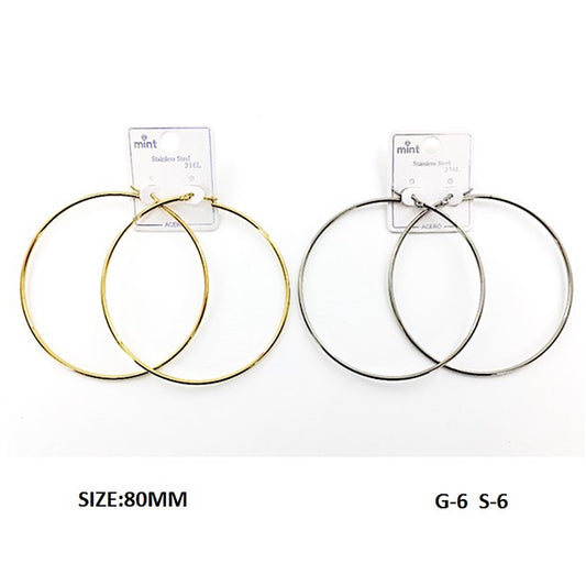 TE5000 - 80MM Stainless Steel Hoops