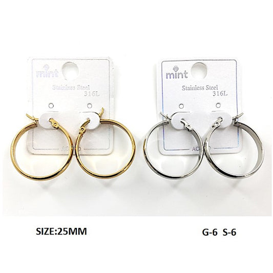 TE5001 - 25MM Stainless Steel Flat Hoops
