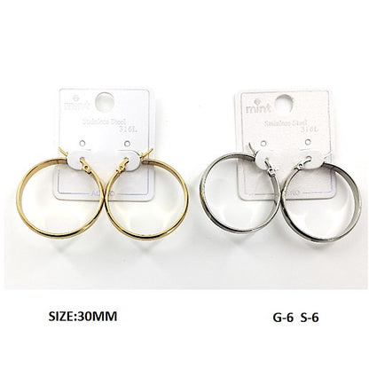 TE5001 - 30MM Stainless Steel Flat Hoops