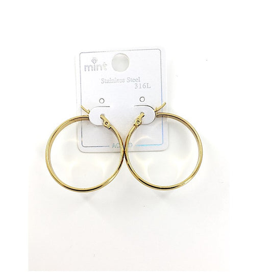 TE5001 - 30MM Stainless Steel Flat Hoops