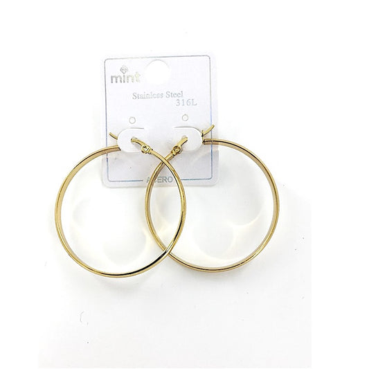 TE5001 - 40MM Stainless Steel Flat Hoops