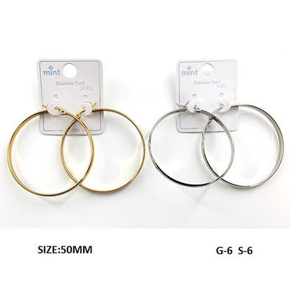 TE5001 - 50MM Stainless Steel Flat Hoops