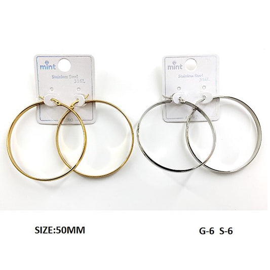 TE5001 - 50MM Stainless Steel Flat Hoops