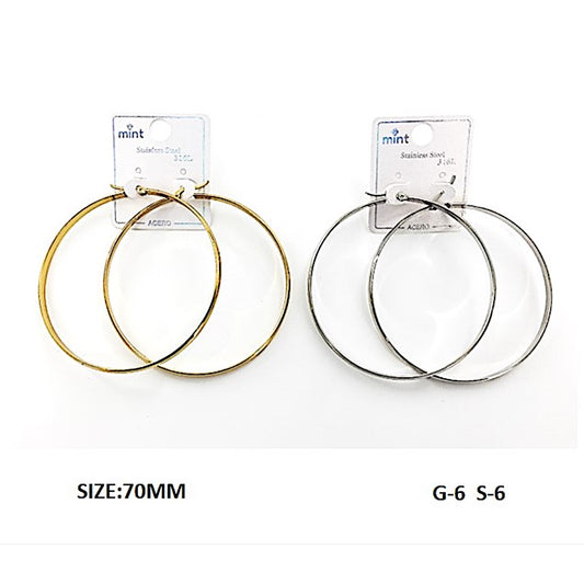 TE5001 - 70MM Stainless Steel Flat Hoops