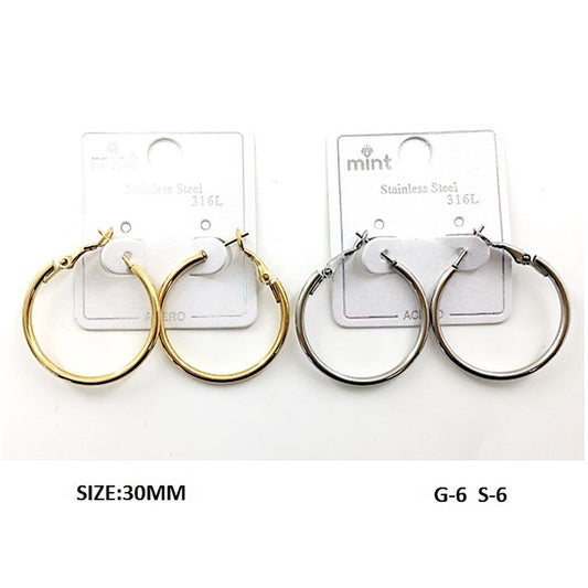 TE5002 - 30MM Stainless Steel Hoops
