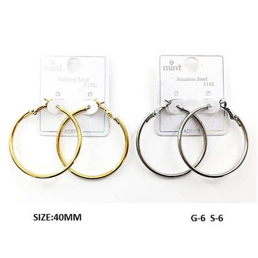 TE5002 - 40MM Stainless Steel Hoops
