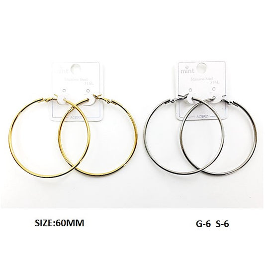 TE5002 - 60MM Stainless Steel Hoops
