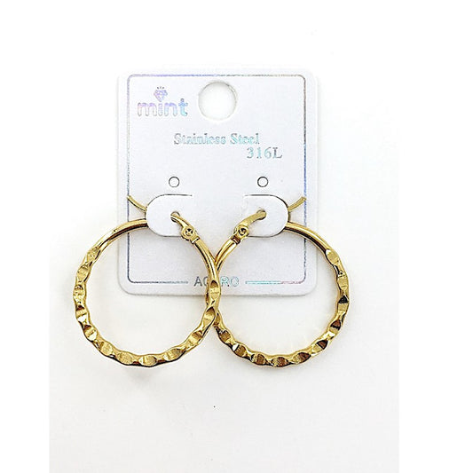 TE5003 - 25MM Stainless Steel Hammered Hoops