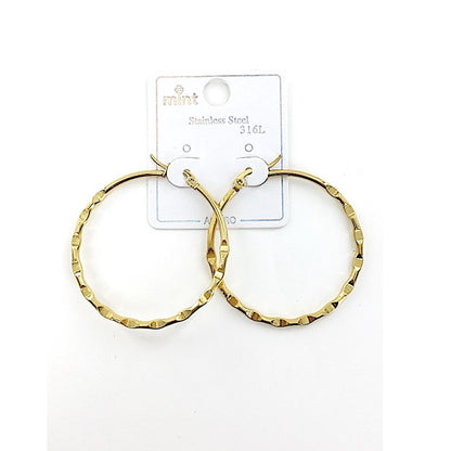 TE5003 - 40MM Stainless Steel Hammered Hoops