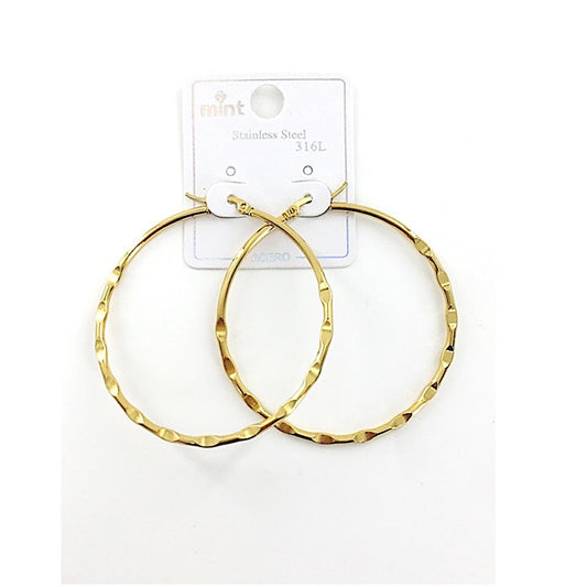 TE5003 - 50MM Stainless Steel Hammered Hoops
