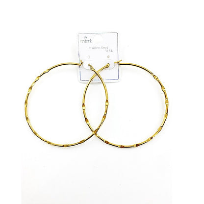 TE5003 - 70MM Stainless Steel Hammered Hoops