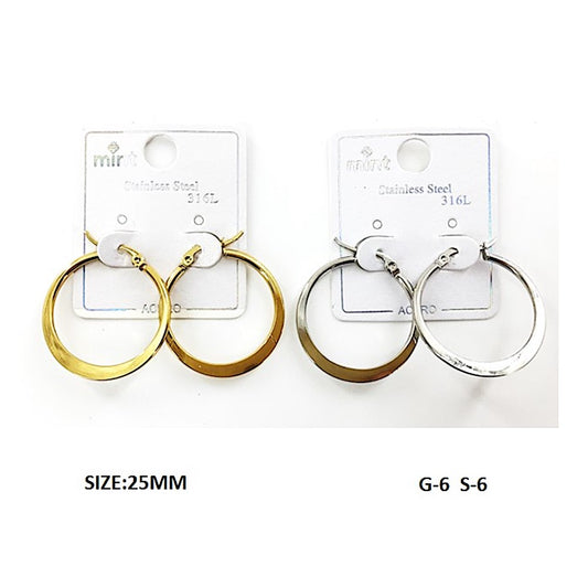 TE5004 - 25MM Stainless Steel Flat Hoops