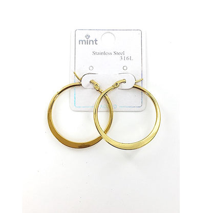 TE5004 - 30MM Stainless Steel Flat Hoops