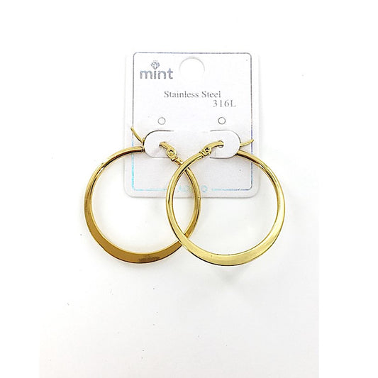 TE5004 - 30MM Stainless Steel Flat Hoops