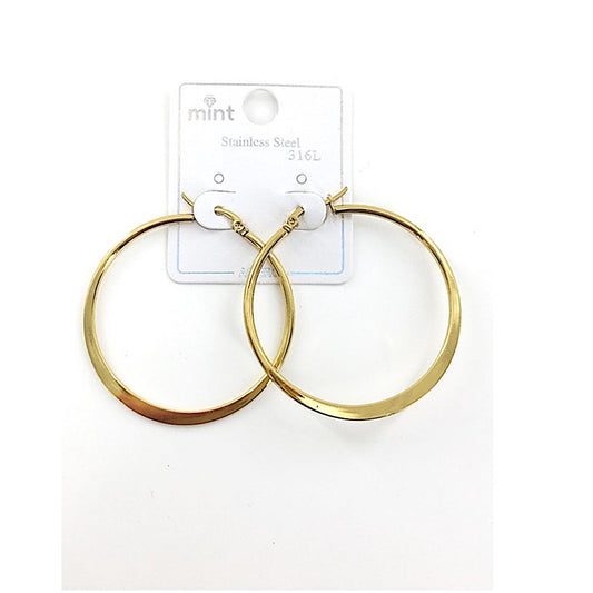 TE5004 - 40MM Stainless Steel Flat Hoops